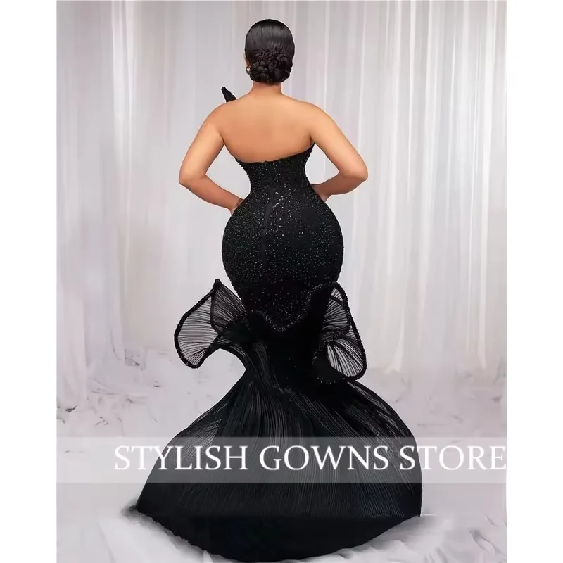 Aso Ebi African Strapless Evening Dresses 2026 For Black Girls Ruffles Wedding Party Dress Formal Gown Customized