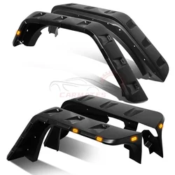 FOR 2007-2018 JEEP WRANGLER JK POCKET-RIVETED WHEEL PROTECTOR LED SIDE LIGHT LAMP FENDER FLARES