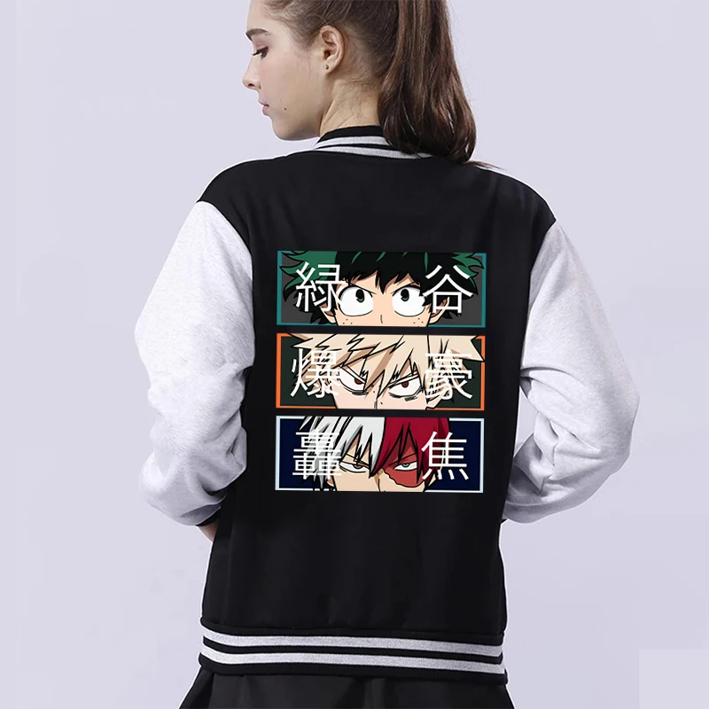 New Deku Bakugou Katsuki Todoroki Shoto Jacket Women Men Autumn Winter Baseball Jackets Sportswear Tops Coat