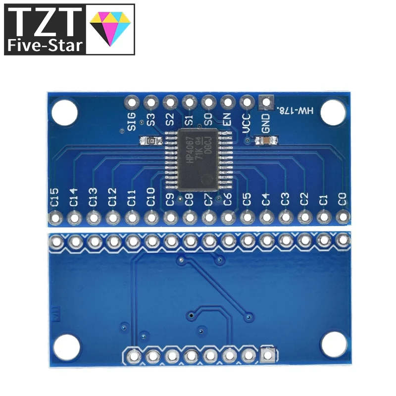 TZT 1/3PCS CD74HC4067 16-Channel Analog Digital Multiplexer Breakout Board Module For Arduino