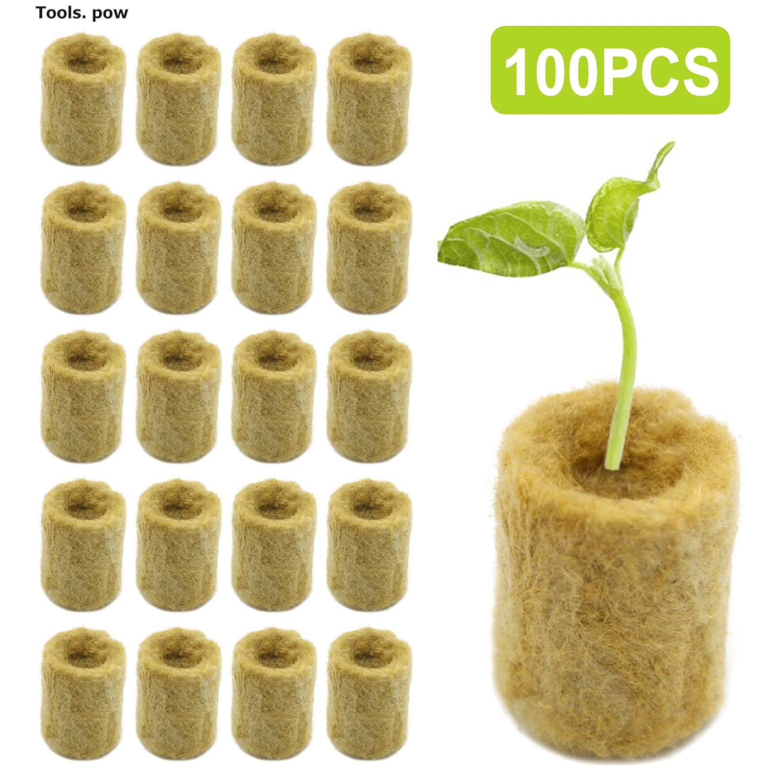 50/100Pcs Soilless Culture Substrate for Water Cultivation Seedlings Sowing Rock Wool Plug 27*20mm Nursery Pot Garden Tools