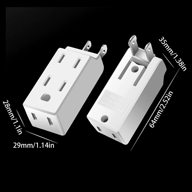 3 In 1 Wall Outlet Extension US Electrical Socket 125 Degree Plug Adapter Mexico Canada Travel Aadapter Portable Power Converter