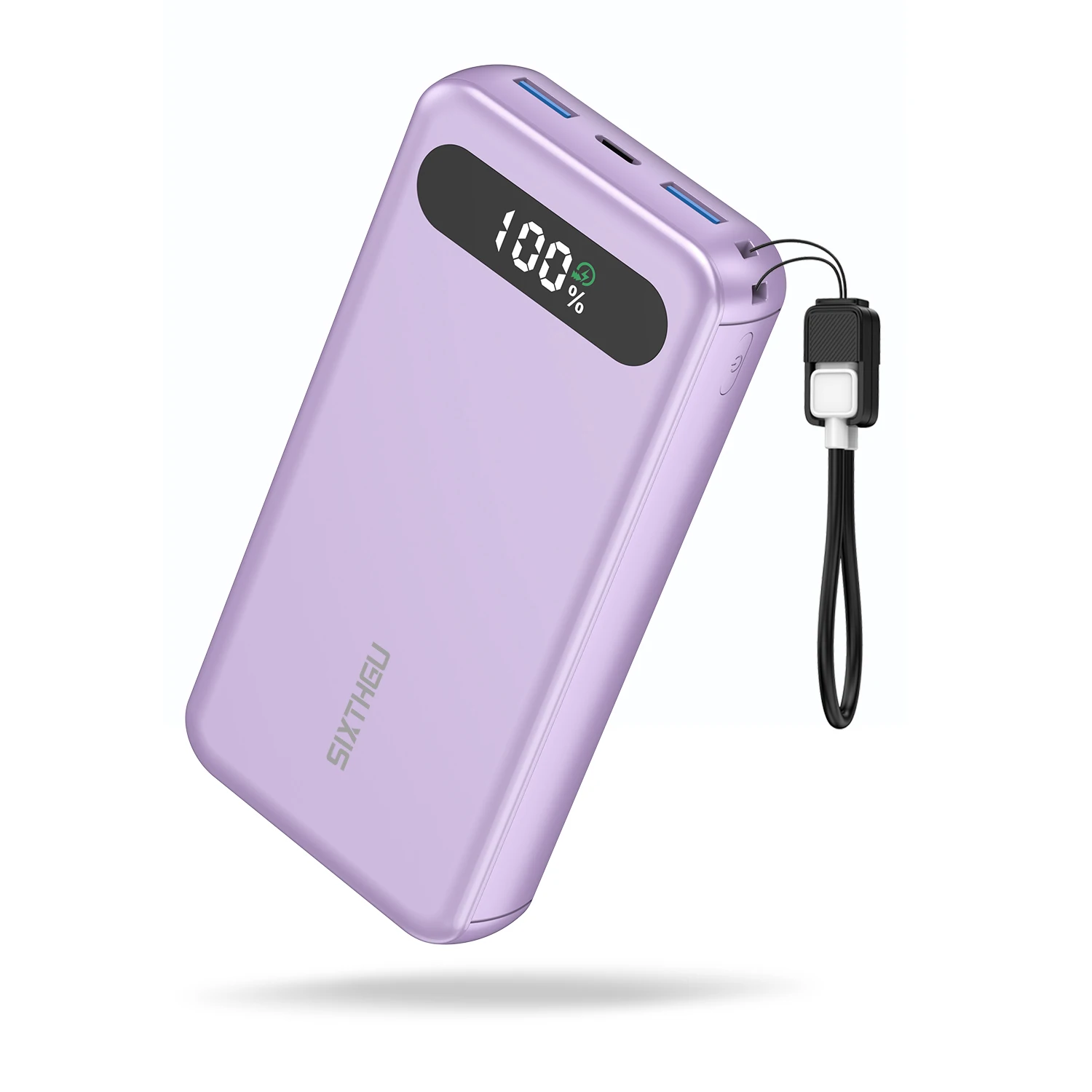 

Портативное зарядное устройство SIXTHGU Power Bank 20000 мАч с быстрой зарядкой PD 30W и QC 4.0, 3 выходами и 2 входами, с кабелем USB-C