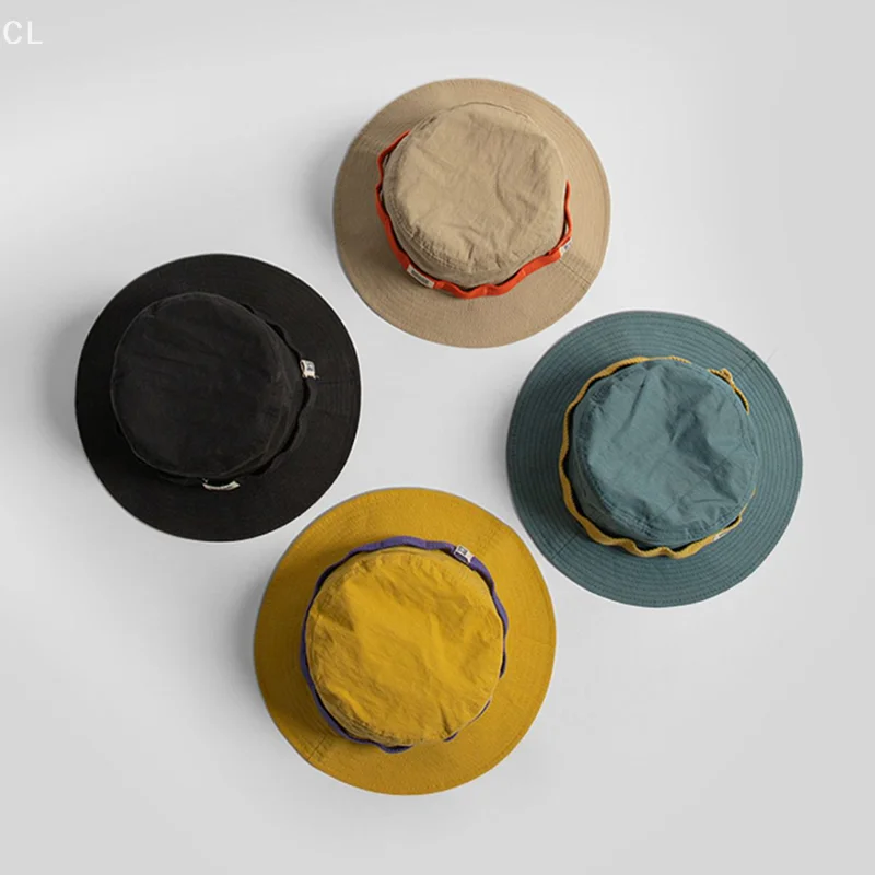 コントラストヴィンテージフィッシャーマンハット男性と女性用夏のアウトドアキャンプ登山帽子大きなつばの日よけ帽子