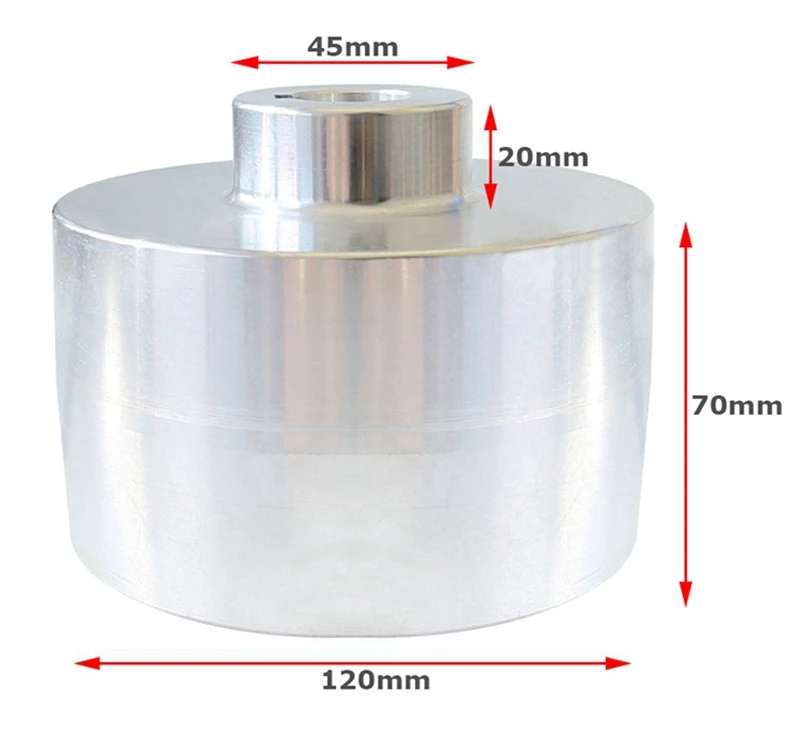 120 x 70 x 20 x 24/19 mm Vollaluminium-Antriebsrad mit Keilnut, Sandguss-Aluminium-Kontaktrad – Detail 2