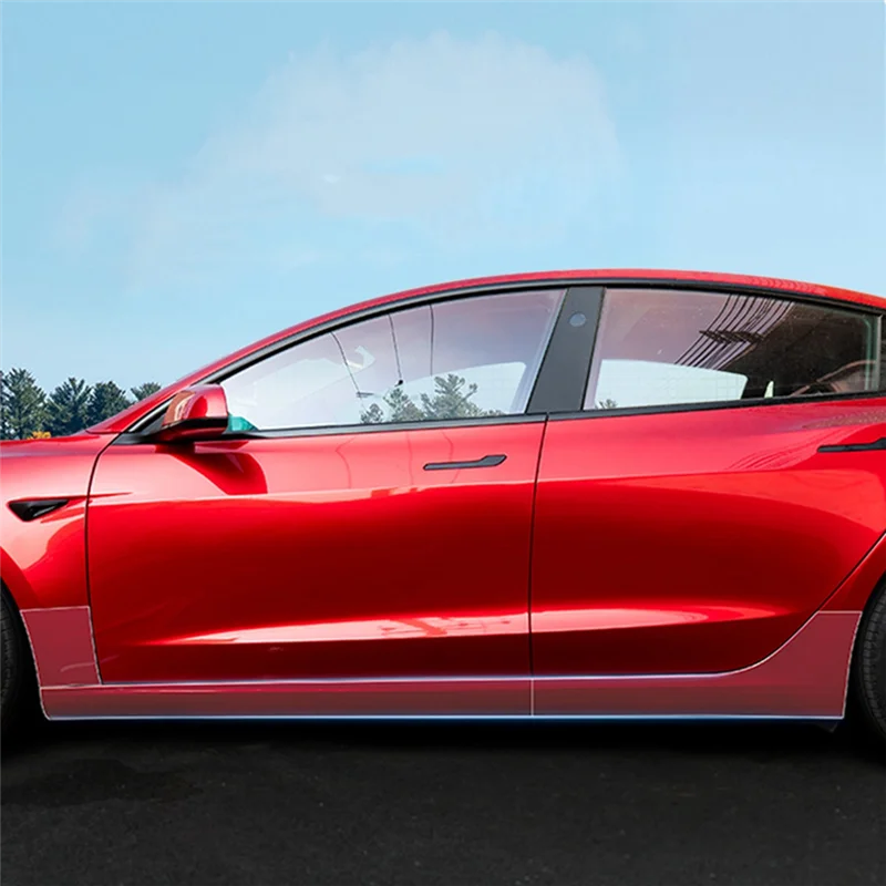 ل تسلا نموذج 3 هايلاند 2024 الجبهة الخلفية الباب درابزين خدش الحرس واضح حامي فيلم ، بولي TPU ، ملصق ، التفاف استبدال-M54K #2