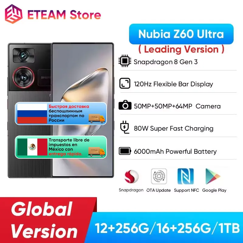 New Global Version Nubia Z60 Ultra NX721J 5G Smartphone  6.8