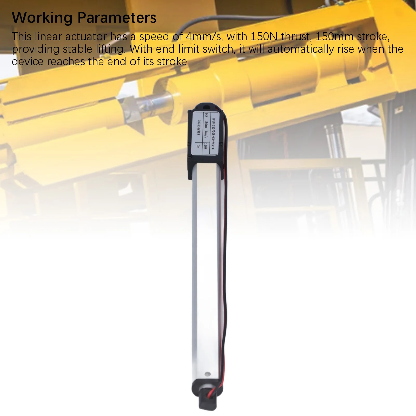 Linear Motion Actuator DC24V Electric Actuator ABS Connector 4mm/s Speed 150mm Stroke 3W for Industrial Agricultural Machinery view 4