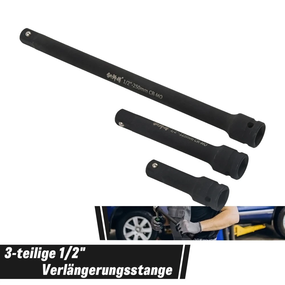 1/2 pollice prolunga per chiave a bussola, prolunga per avvitatore a impulsi, prolunga per giunto pneumatico elettrico, utensile multifunzionale per prolunghe, 3 pezzi