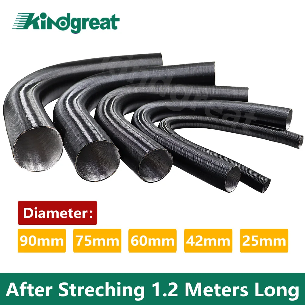 25mm 42mm 60mm 75mm 90mm Diameter 120cm Length For Eberspacher Webasto Air Diesel Parking Heater Duct Pipe Tube Hose