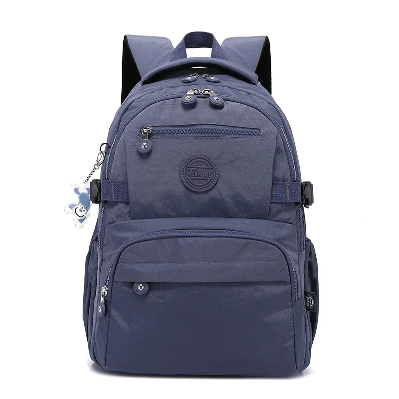 High Quality Nylon Waterproof A4 Student School bag Women Men Backpack Lightweight Travel Bag Blue Green Black Red Pink m2303