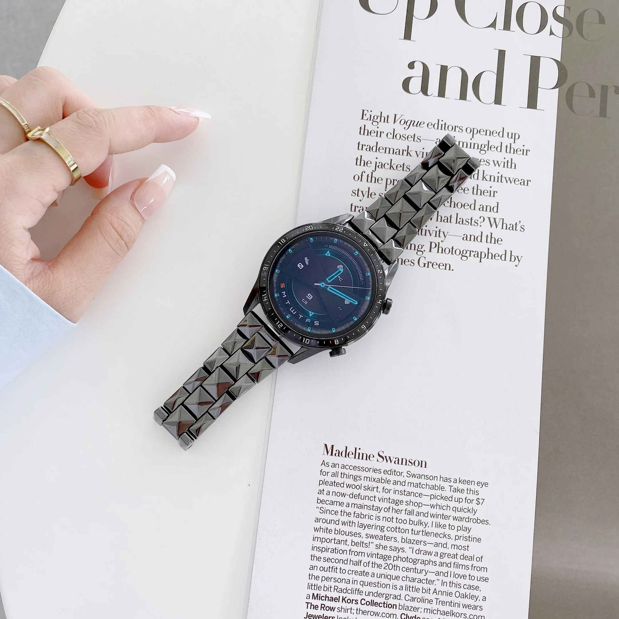 Correa de cerámica de 22mm para Xiaomi Watch S1/2/3/4, pulsera con hebilla de mariposa de Metal para Huawei Watch GT5-4-5 Pro 46mm/Amazfit GTR 47mm