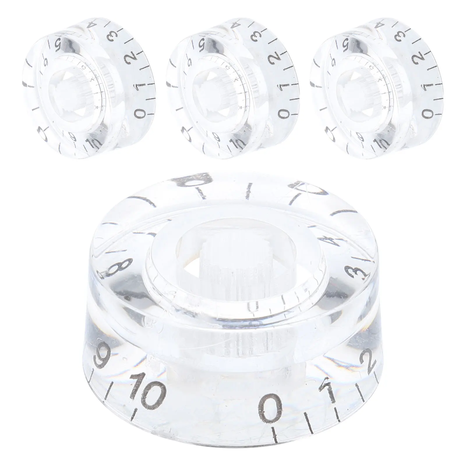 

4pcs Transparent Acrylic Volume Knob for Guitar Bass Potentiometer Dome Letter Tone Caps Accessories