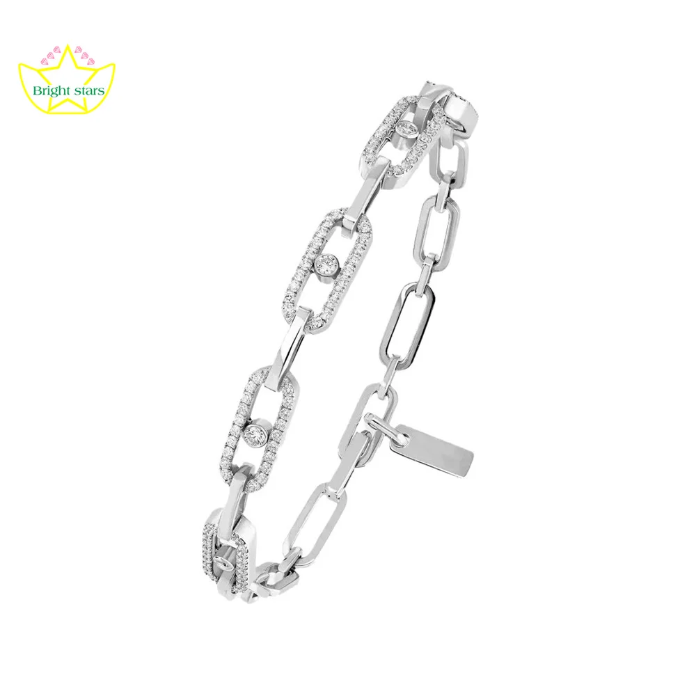 

Bright Stars S925 Sterling silver Full diamond five-slide diamond bracelet fashion fine hand jewerly