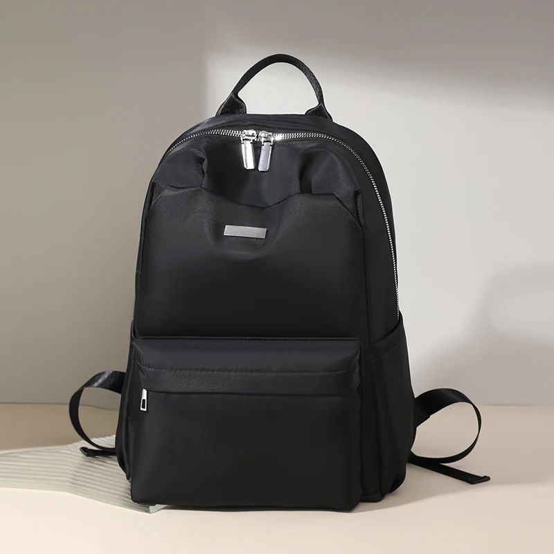 Nylon Zipper Fashion Backpack Casual 2024 New Basic Style Bags for Women Portable Interior Zipper Pocket Sewing Thread Sac A Dos image 5