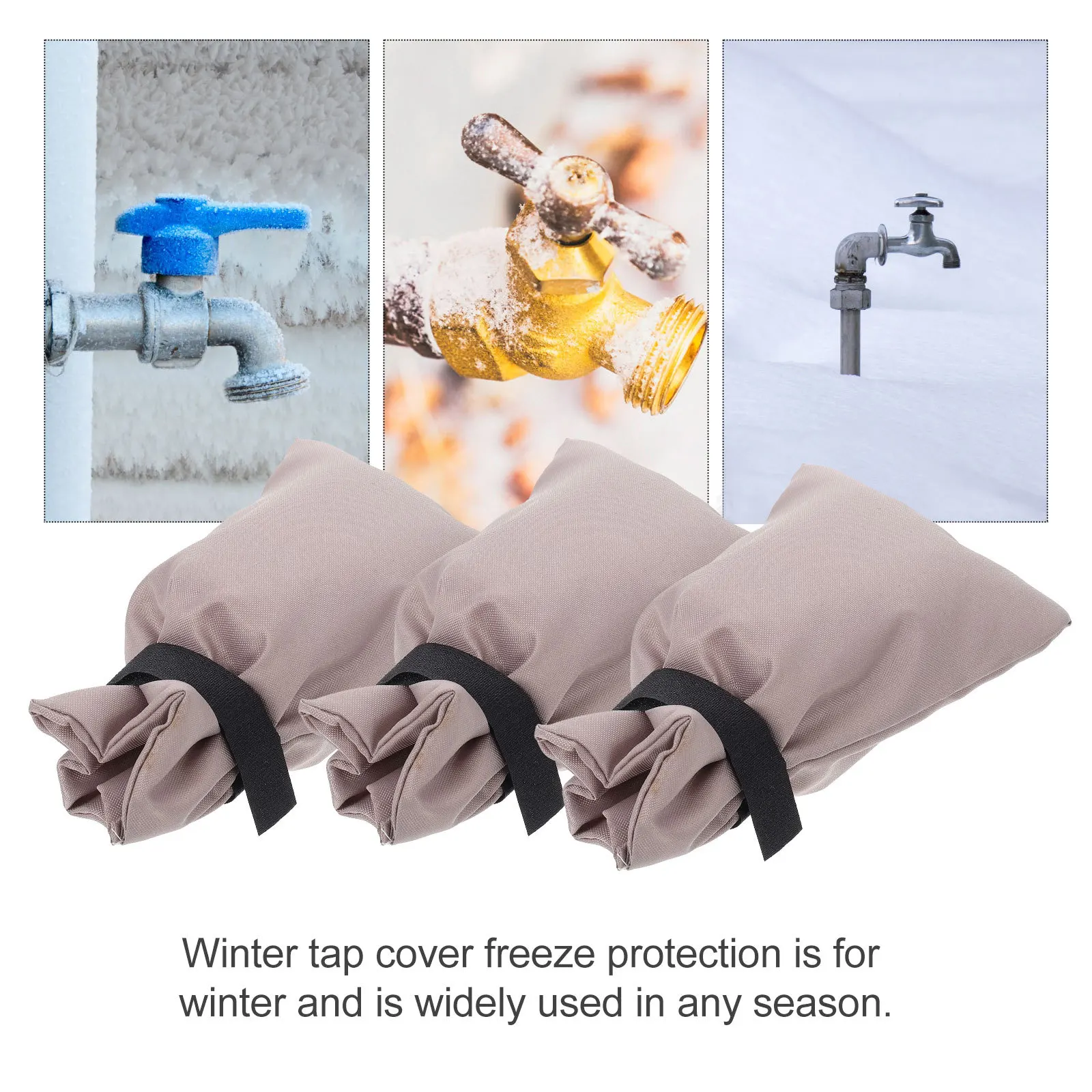 

3Pcs Outdoor Anti-Freeze Faucet Cover Winter Tap Protector Insulated Water Faucet Cover Freeze Protection for Outdoor