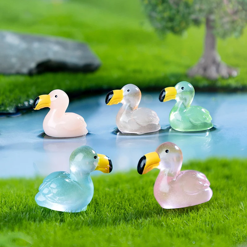 Mini Flamingo Ornamento Luminoso, Figuras Miniaturas, Flamingo Minúsculo, Micro Paisagem, Decoração Para Casa Acessórios, Presentes