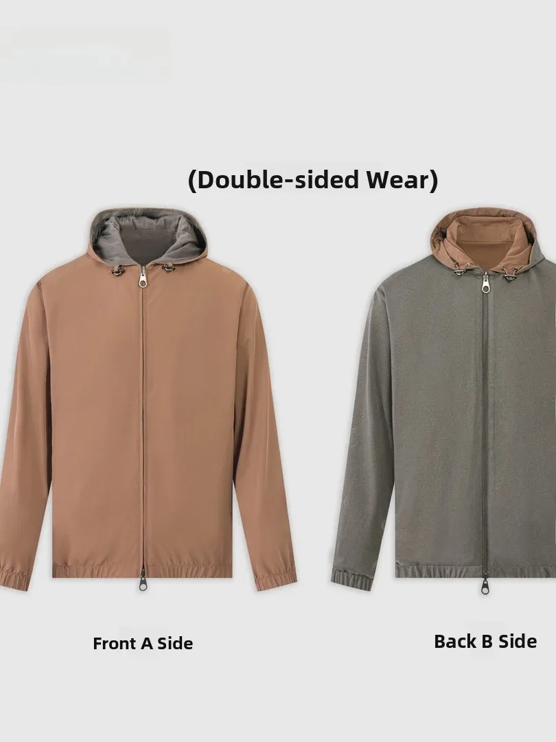 

Куртка-худи Kalunsasa из серии Early Autumn, двусторонняя, с капюшоном, высококачественная, модная, мужская, повседневная, на молнии, свободного кроя.