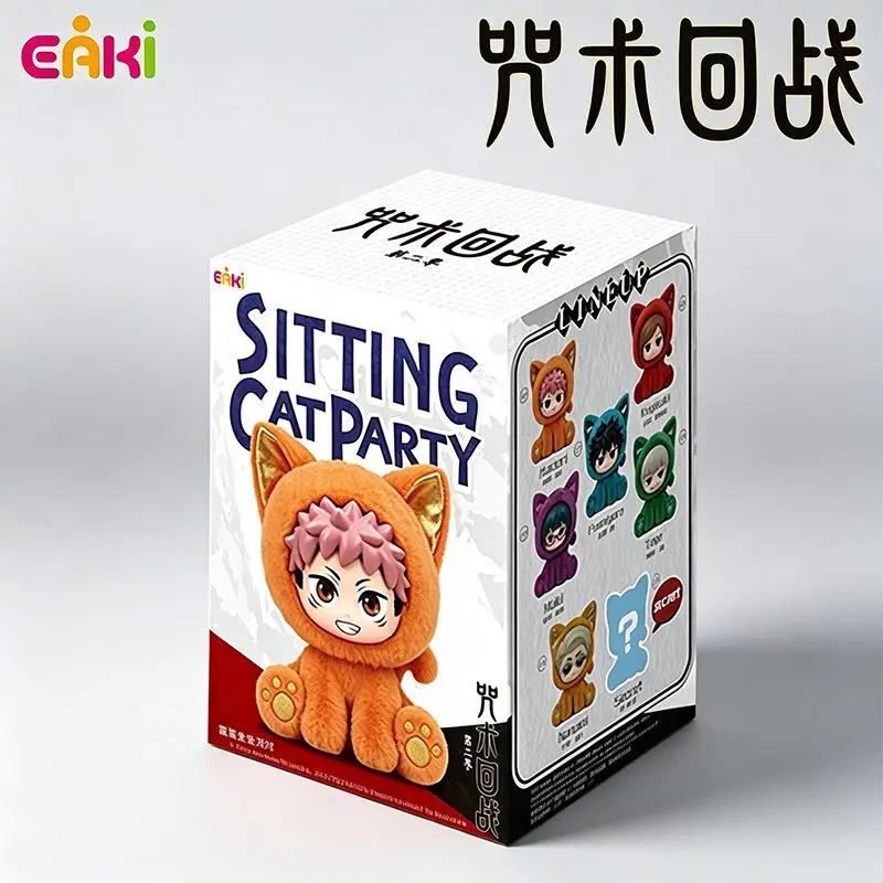 Neue Original EAKI Jujutsu Kaisen Katzen-Sitzparty-Serie Blindbox Anime-Charakterpuppen-Sammlung Feiertagsgeschenke Auf Lager