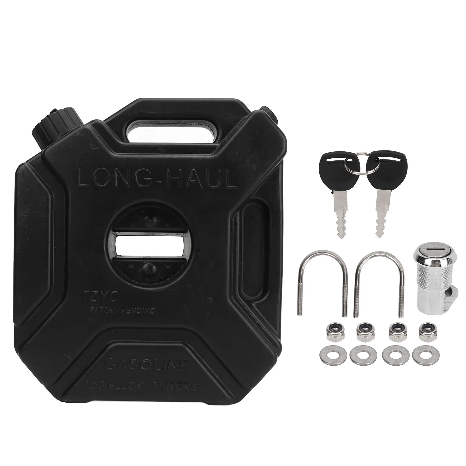 

5L 1.3 Gallon Gas Can Fuel Oil Petrol Storage Cans Black Emergency Backup Tank for Car Motorcycle UTV ATV Dirt Bike