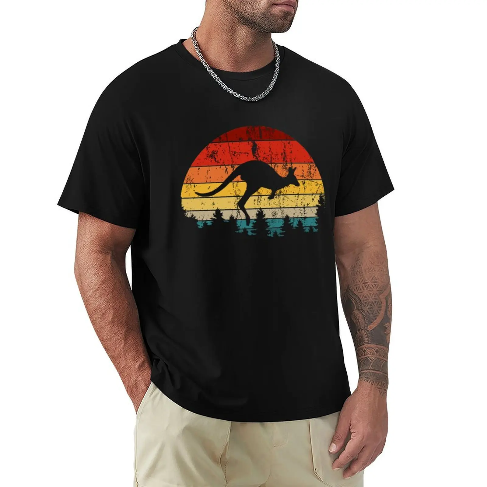 

Sunset Kangaroo T-Shirt summer top new gifts and t-shirts korean fashion mens graphic t-shirts big and tall