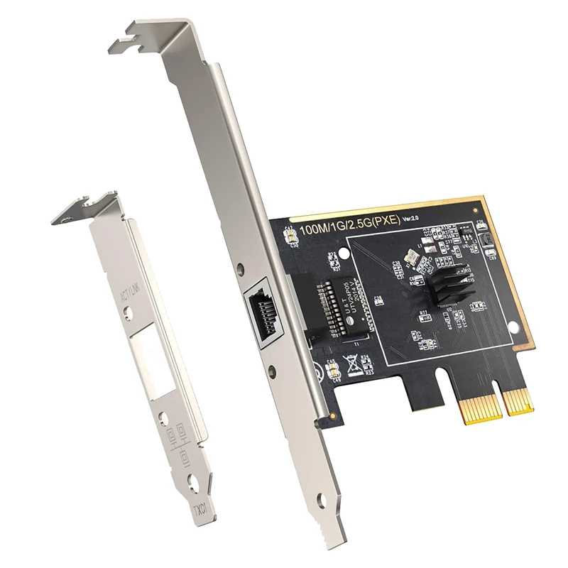 

2.5Gbase-T Pcie Network Adapter, 2500/1000/100Mbps PCI Express Gigabit Ethernet Card RJ45 LAN Controller Support Windows