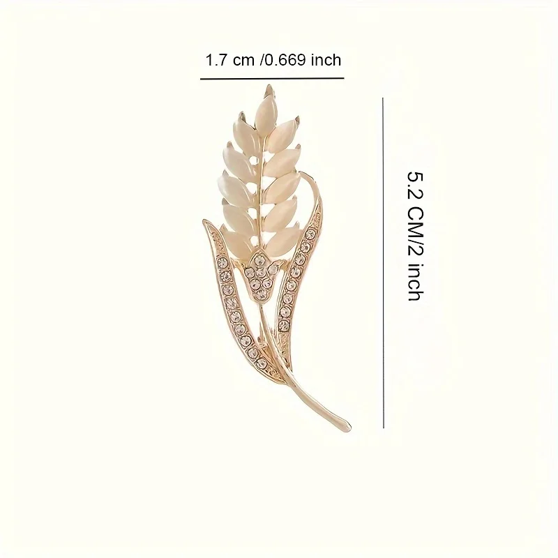1pc Elegant Wheat Crystal Brooch - Perfect Suit Coat Pin and Accessory Jewelry view 4