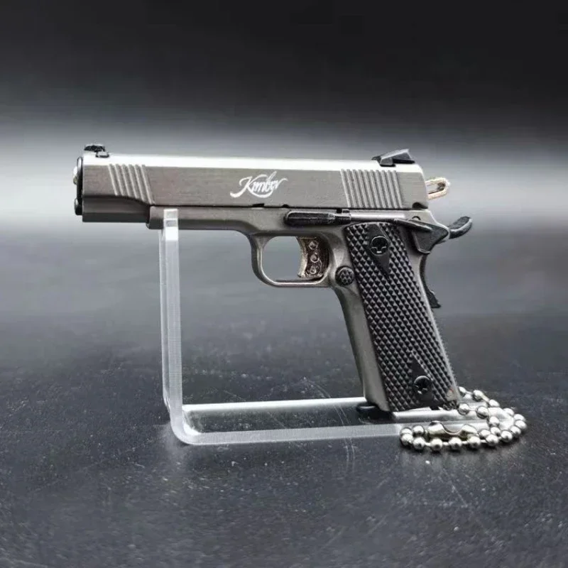 Csnoobs 1:3 Mini M1911 Alloy Pistol Fake Gun Keychain Pendant Detachable Toy Gun Model For PUBG Weapon Adult Kids Gift