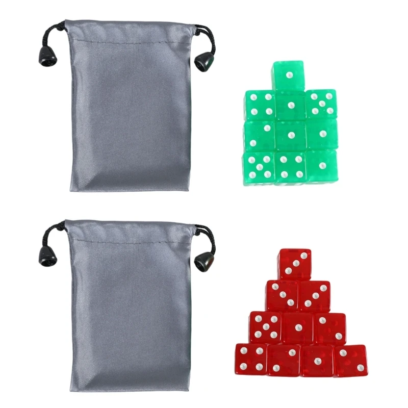 10Pcs 6 Sided Game Dices 19mm Square Corner Dices Set for Table Dices Game, Math Teaching Colorful Six Sided Dices Cubes 69HD