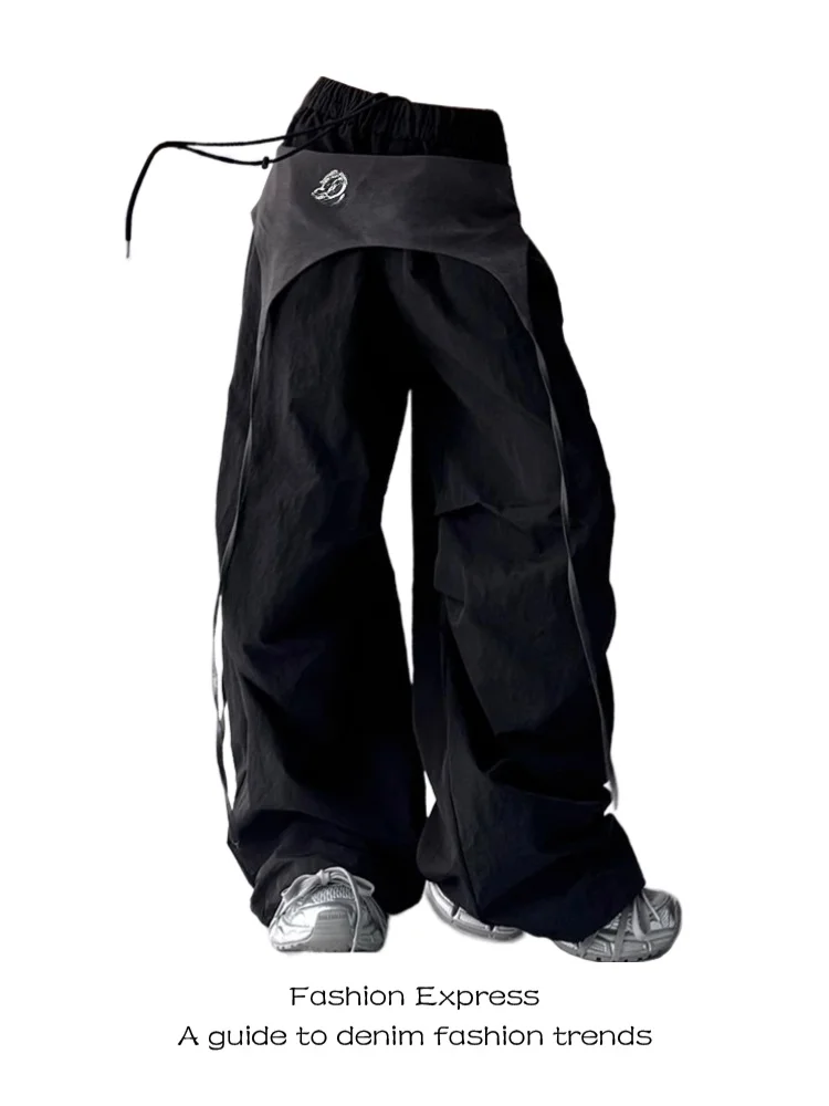 

Ретро-брюки в американском стиле для женщин: летние, тонкие, прямые, в стиле джаз, уличные, модные, свободные, широкие, в стиле рабочей одежды