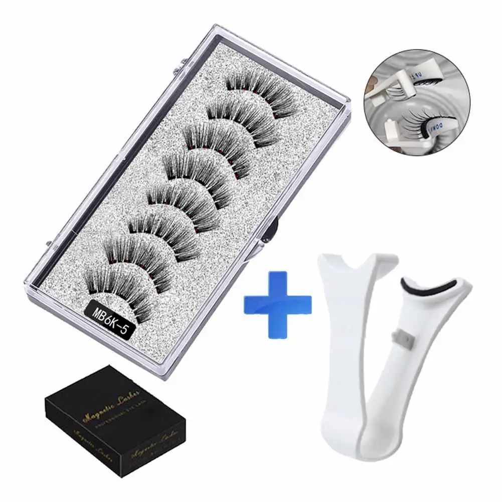 5pairs Magnets Tweezer With 3d Magnetic Natural Mink Curler False Extension Makeup Eyelash Eyelash Clamp Professional Clip Q7d8