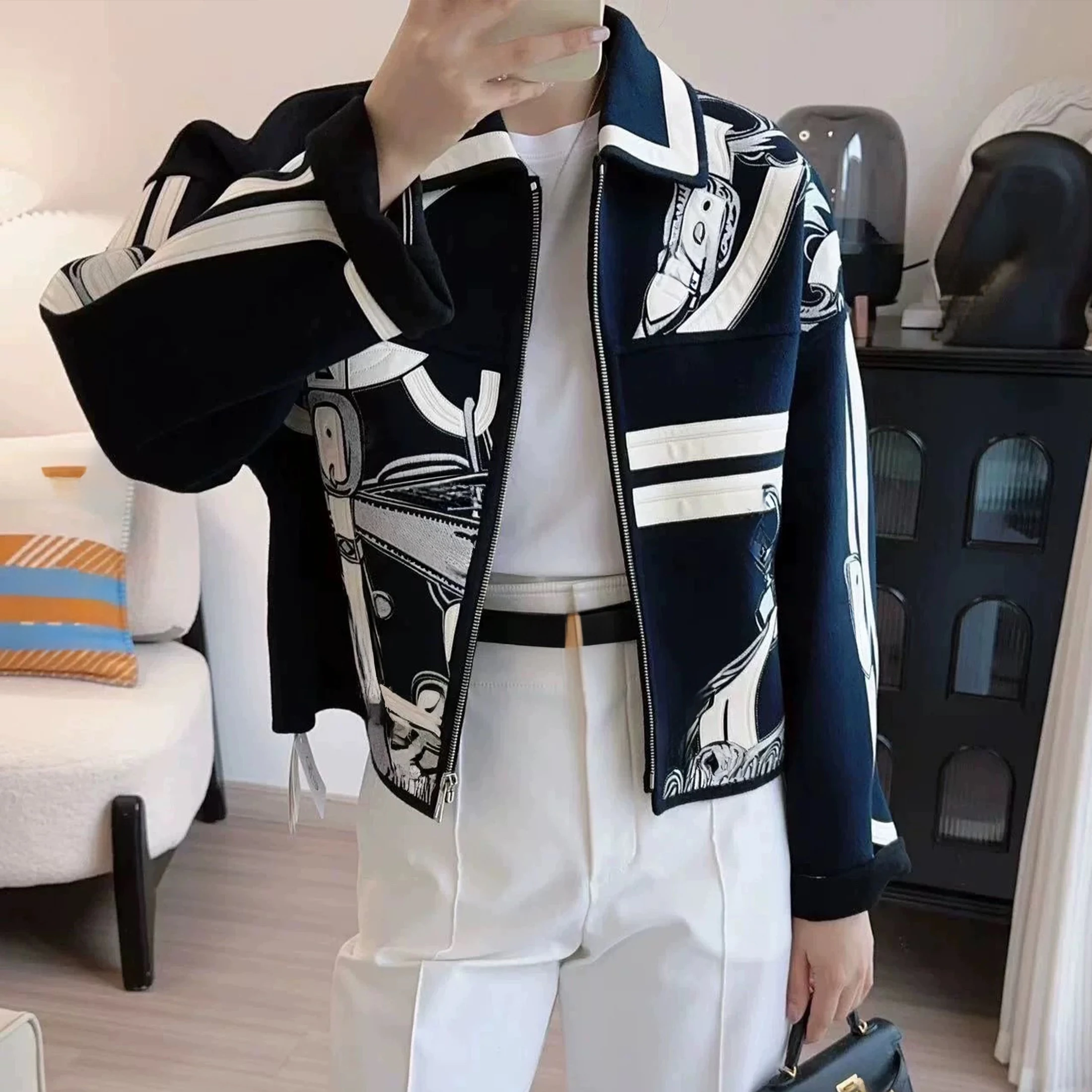 NIGO Women\'s Autumn And Winter Cashmere Embroidery Short Coat Fashionable And Casual Elegant Jacket Ngvp #nigo9236