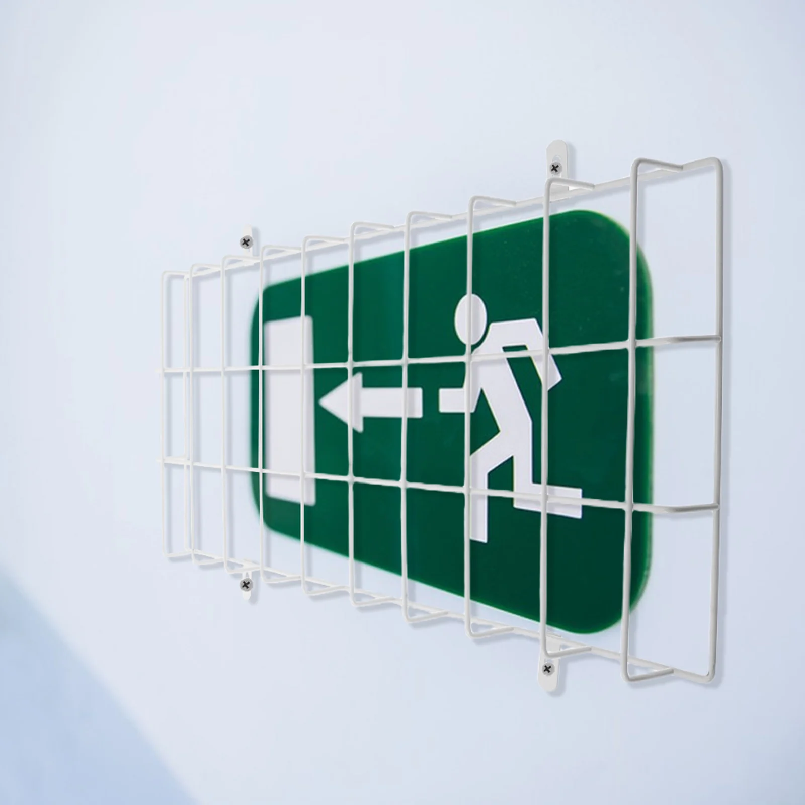 4Pcs Emergency Light Protective Cage Impact Resistant Quick Installation Wall Mounted Wire Guard Exit Sign Safety Metal Wire