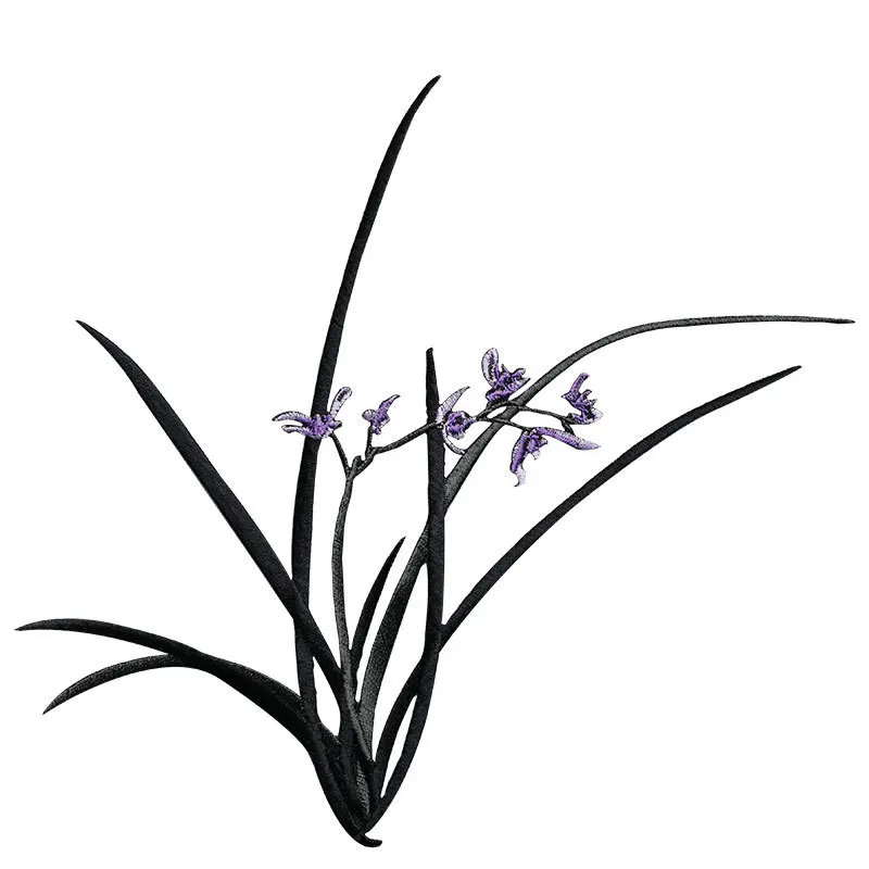 1ชิ้น20เซนติเมตร X 18เซนติเมตรแพทช์ปักกล้วยไม้รีดติดเสื้อผ้าสติกเกอร์แผ่นติดทนความร้อนบนเสื้อผ้า