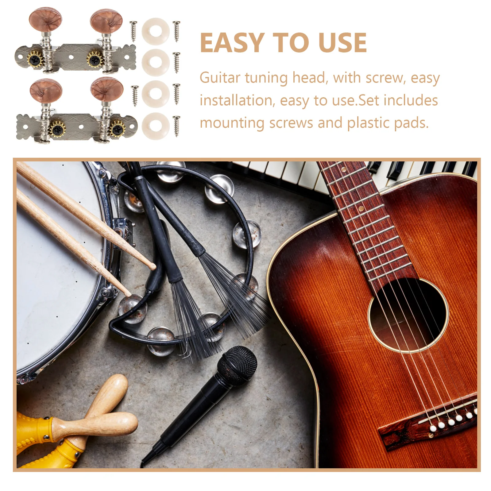 

Ukulele Tuners Tuning Peg Set Machine Heads Single Hole Replacement Pegs Geared Keys