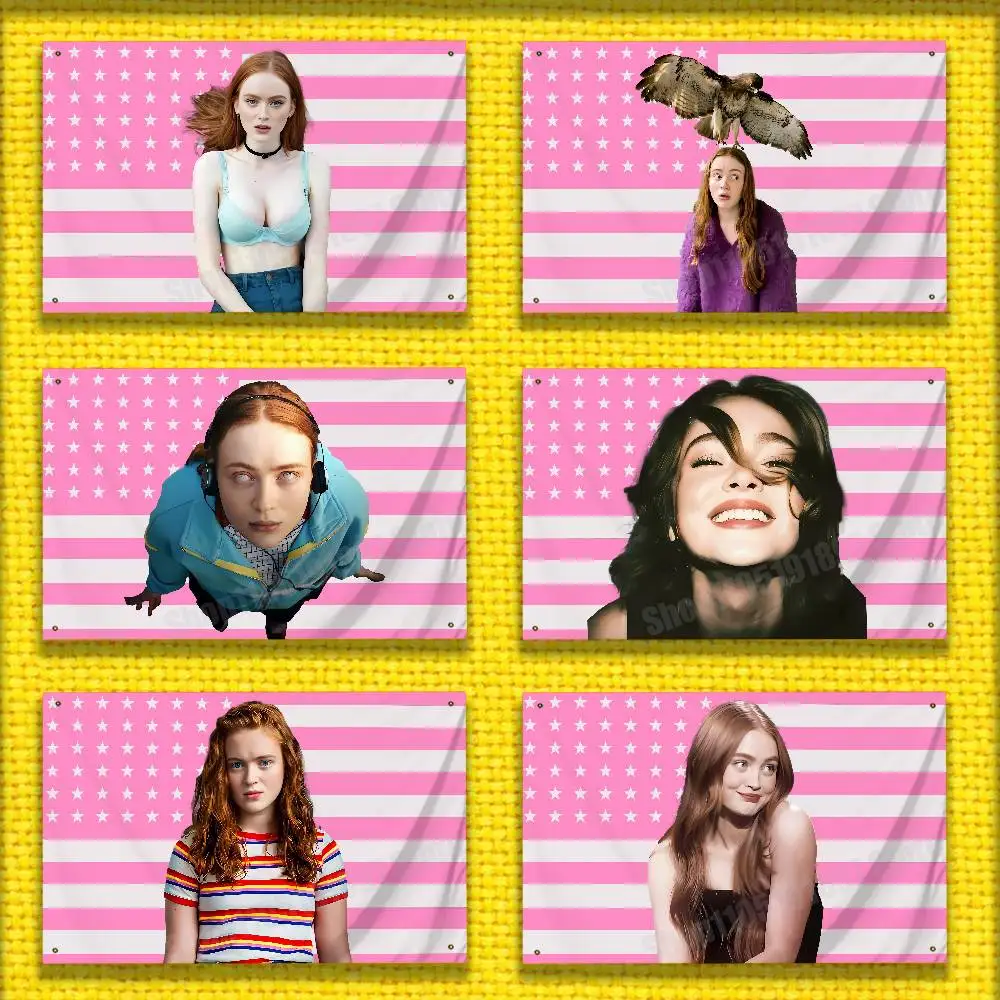 America USA S-Sadie Sink Flag For 50*70cm 60*90cm 60*110cm 80*120cm 100*150cm 150*200cm Camp Banner Tapestry