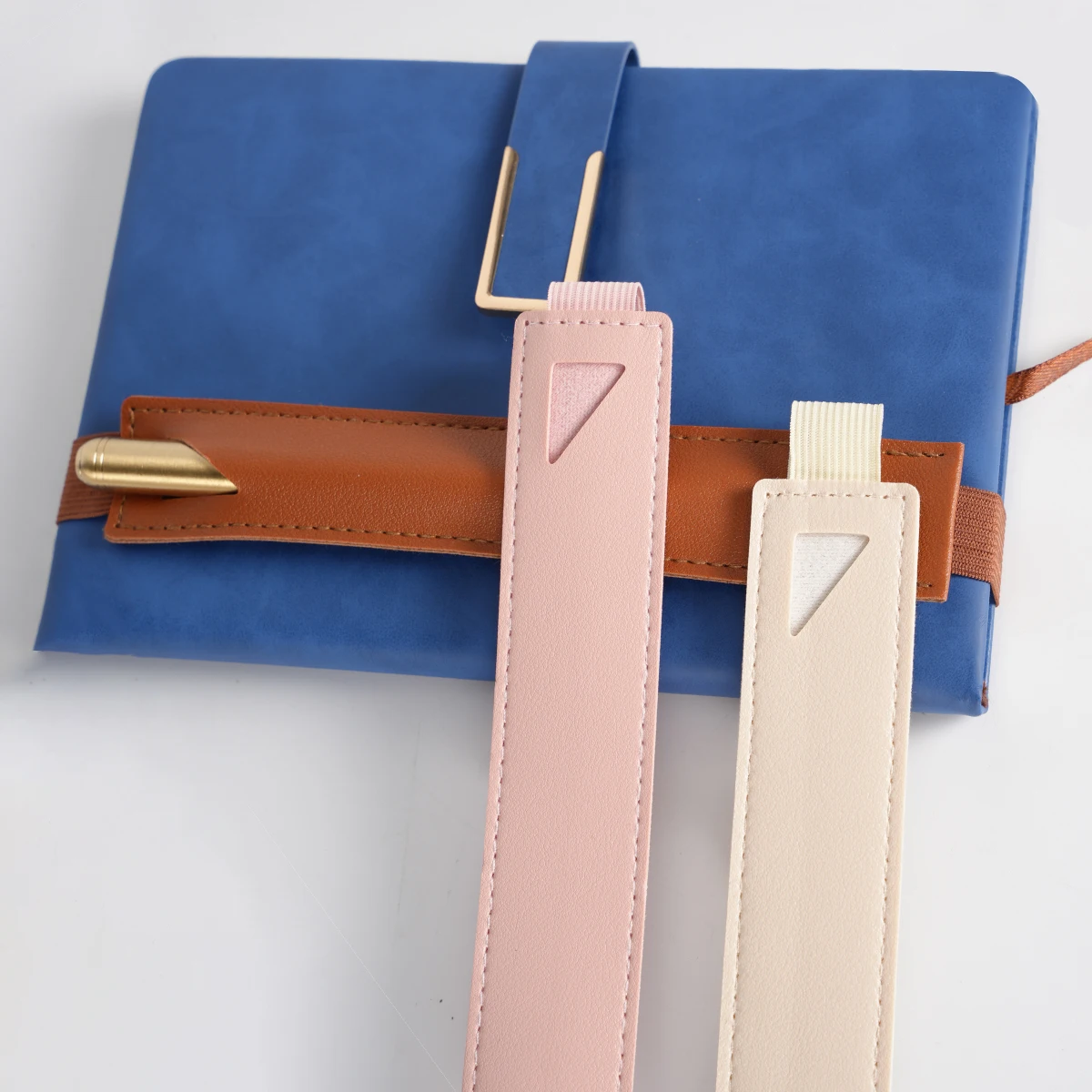 1pc Elastic Notebook Band Holders Adjustable Pen Sleeve Pouch PU Leather Adjustable Pencil Holder Straps for Notebook Planners B image 3