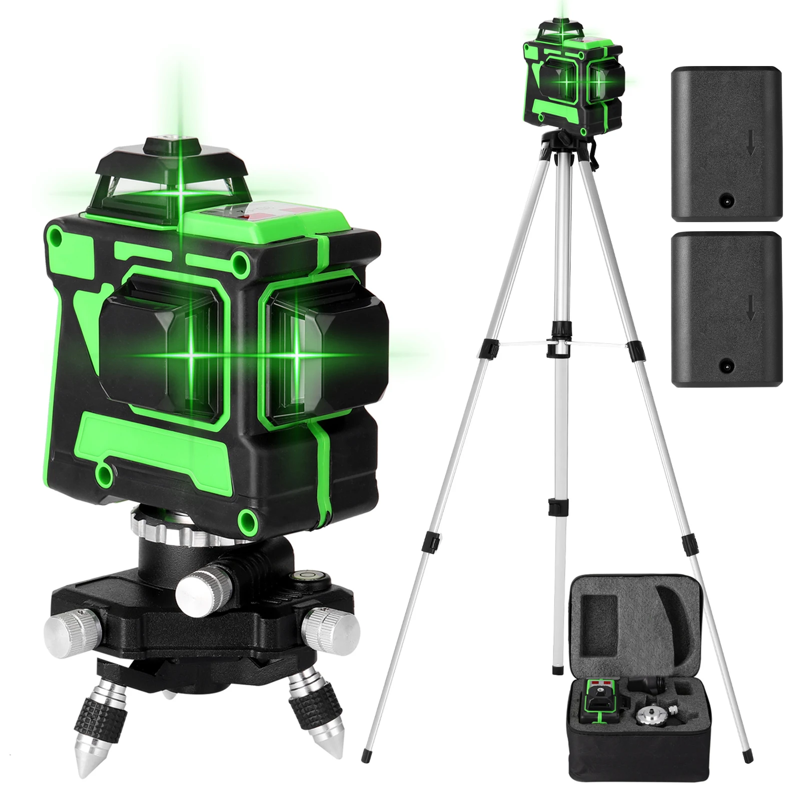 Multifunctional Self-leveling 3D 12 Lines Laser Level Tool Vertical Horizontal Lines with 1.2M 3 Heights Adjustable Tripod Stand