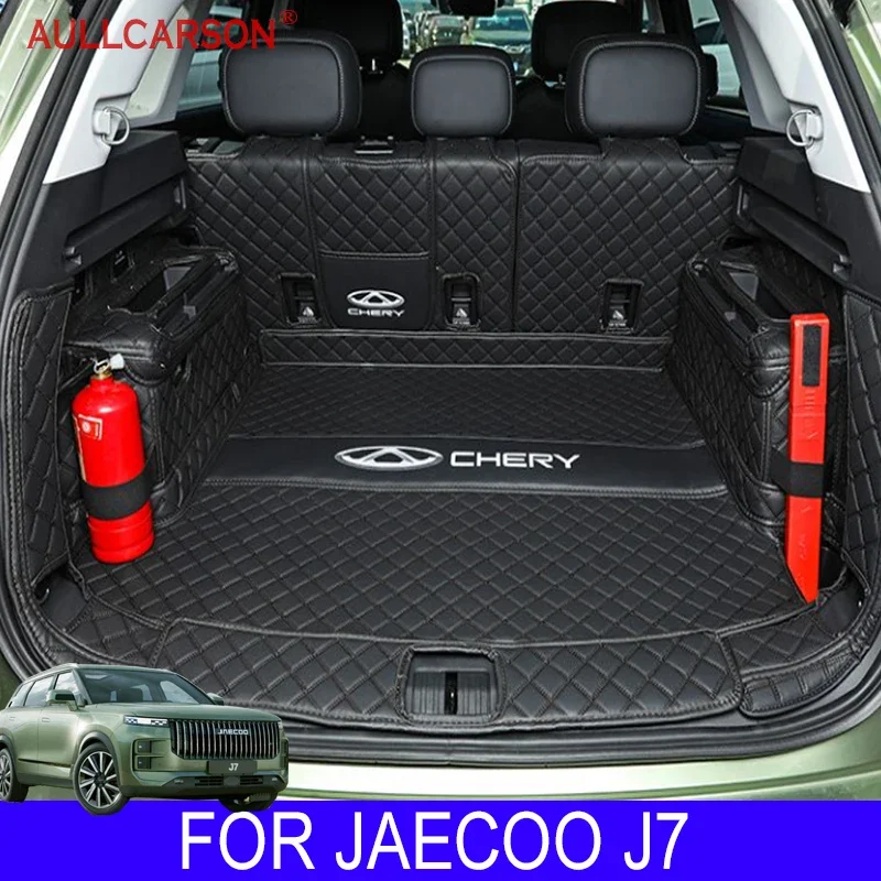 For JAECOO J7 2023 Trunk Mats Non-slip Luggage Leather Durable Cargo Liner Boot Carpets Interior Waterproof Accessories 6 Pieces