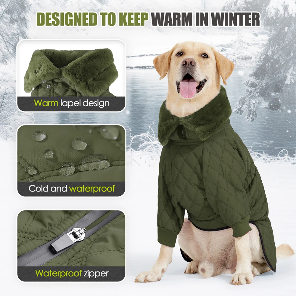 Cotton Padded Jacket Warm Turtleneck Dog Clothes British Gentleman Windproof Leg Coverage New Season Pet dog Apparel