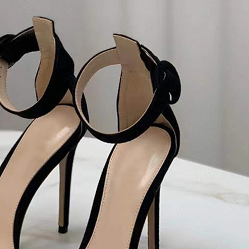 

Сексуальные женские босоножки-гладиаторы на высоком каблуке из замши, летние туфли с ремешком на щиколотке, на тонком каблуке, для подиума