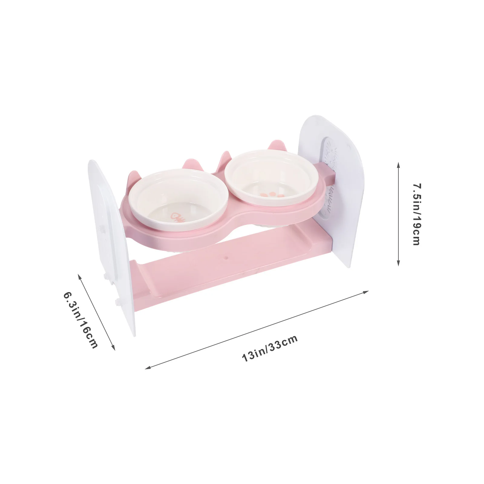 

Ceramic Pet Bowl Set Anti Slip Thickened Design Suitable Cats Dogs Rabbits Detachable Easy Clean Large Capacity