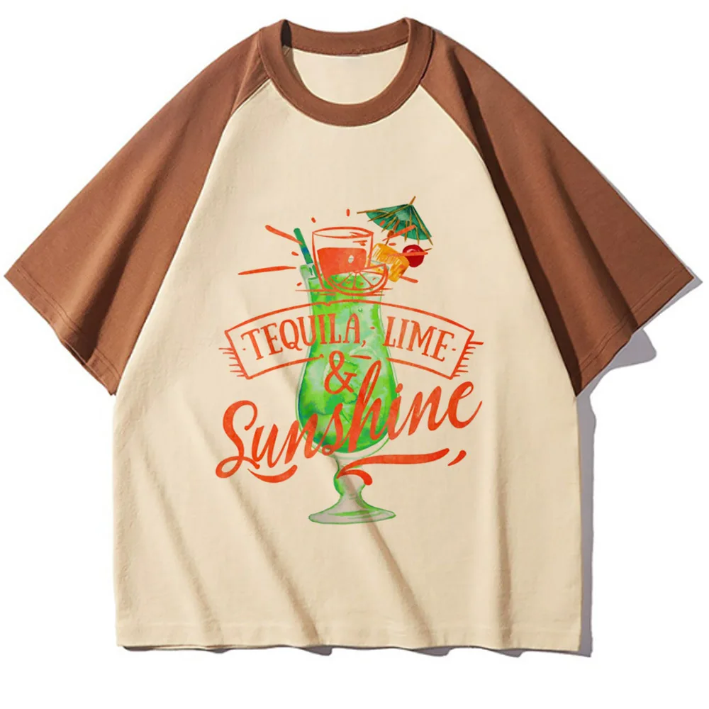 Tequila Lime And Sunshine t-shirt female Breathable Pastel Colorful t shirt Digital Classic hip hop Y2k Graphic aesthetic