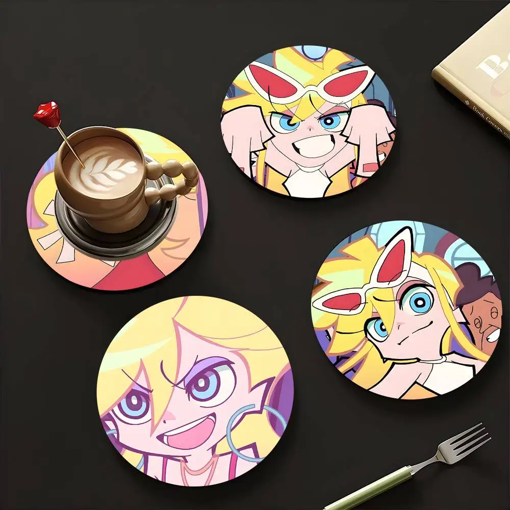 1pc Panty Anarchy Anime Characters Wooden Coaster Colour Printing Cup Mat Home Desk Decoration Gifts