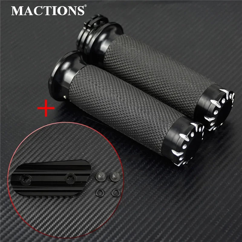 

Non-electronic 1.25''mm Rubber Handlebar Hand Grips For Harley Sportster 883 Iron 1200 XL Touring VRSC Dyna Softail Custom CVO