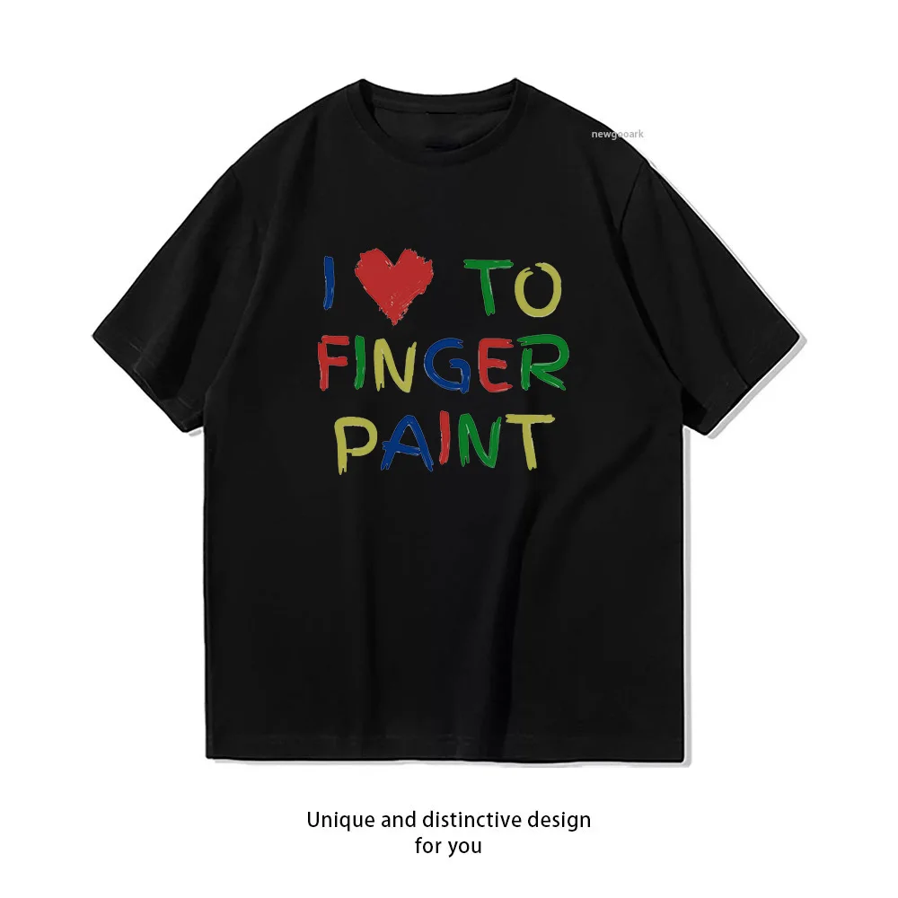 I Heart Love To Finger Paint 90s Shirt Woman Man Summer O-neck Breathable Graphic T Shirts Casual Simple S-3XL