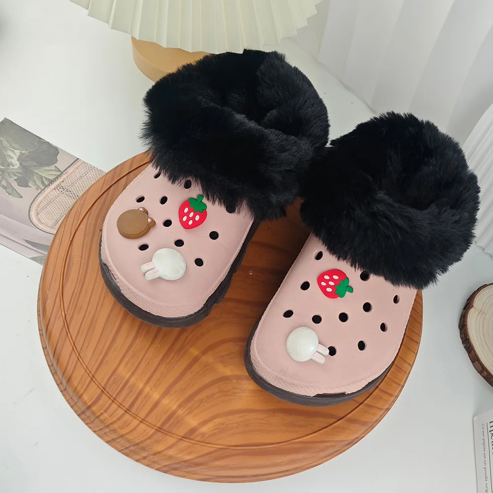 Furry Shoes Inserts Kaloshoes Insert Winter Shoes Inner Replacement Shoes Liner Lined Slippers Plush Cover Insert For Shoes 1Pc