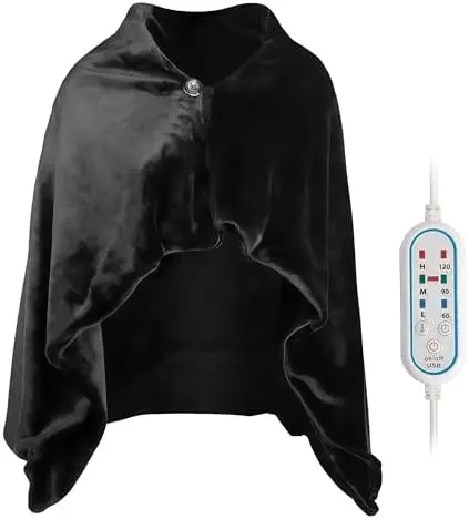 

USB Heated Shawl Blanket - 3 Heat Settings, Plush Flannel, 100x65 cm for Home, Office, Car