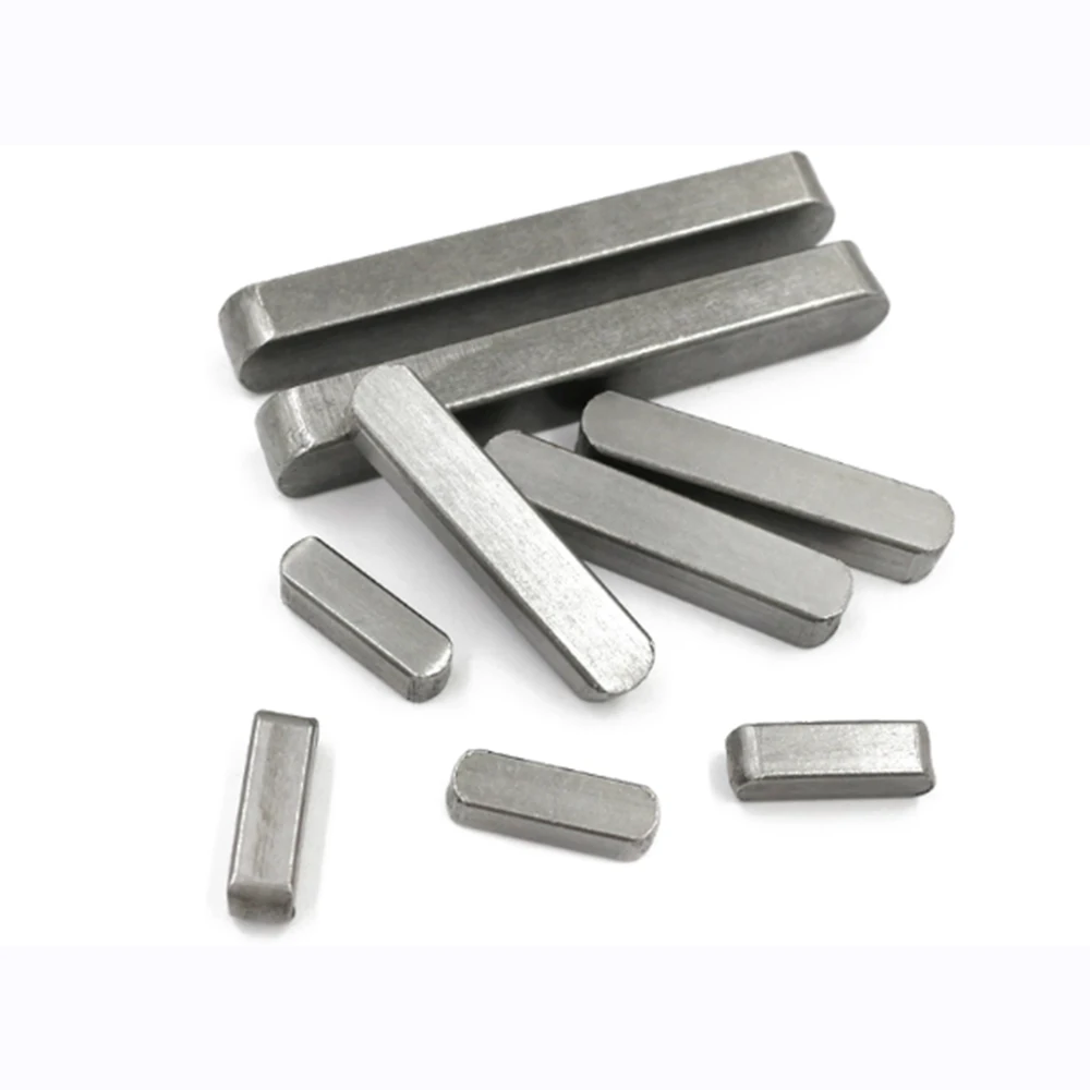 1/2/3pcs M12 M14 M16 304 Stainless Steel A2 Parallel Key Round Ended Drive Shaft Flat Keyway Pin Length 20/25/30/35-120mm