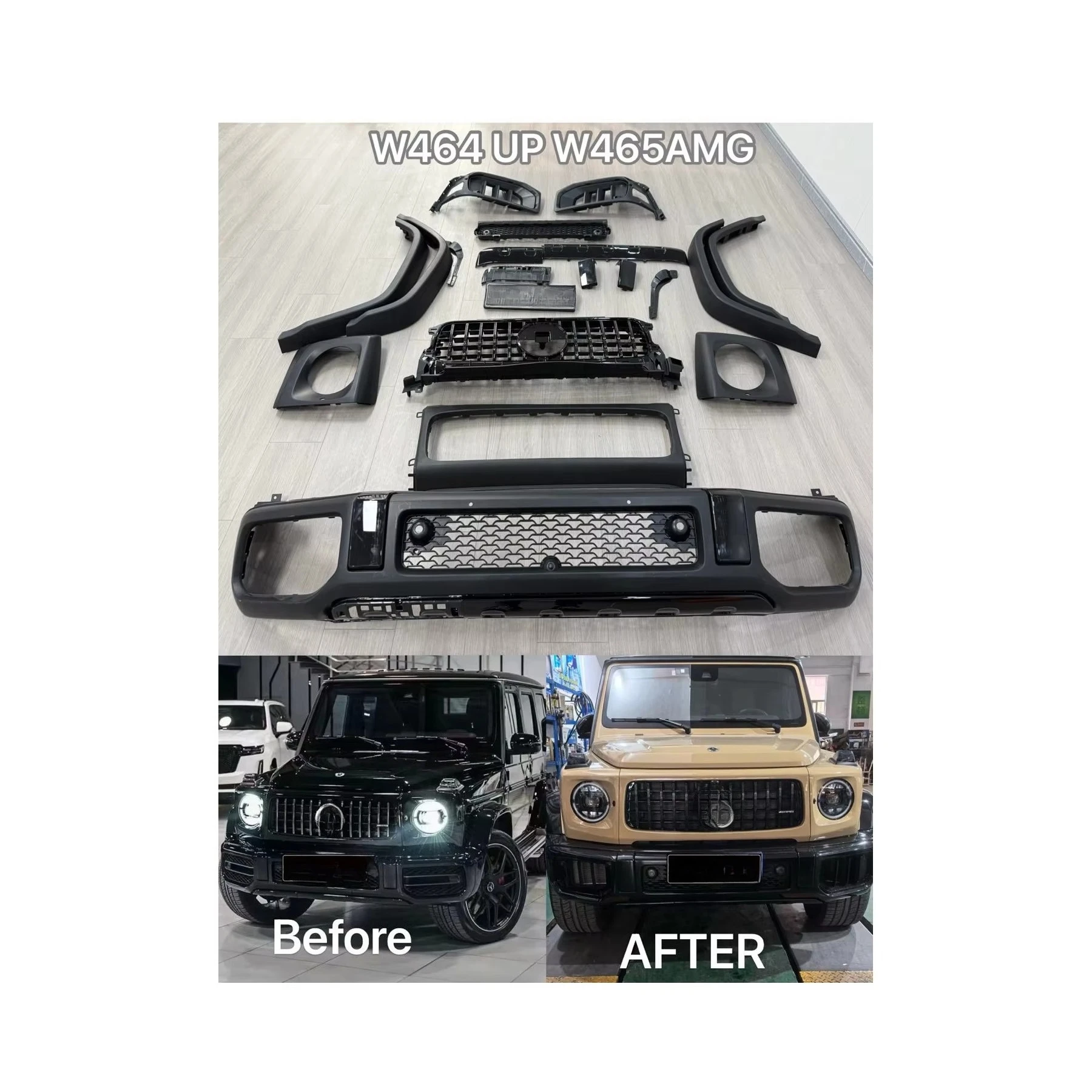 

Body Kit Front Rear Car Bumpers Front Rear Bumpers Hood Fenders Headlights for W464 Upgrade to W465custom